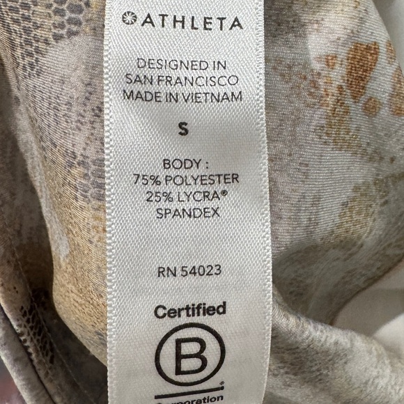 Athleta Elation Gilded Tight High Rise Metallic Gold Grey Cream Leggings Small - Picture 14 of 15